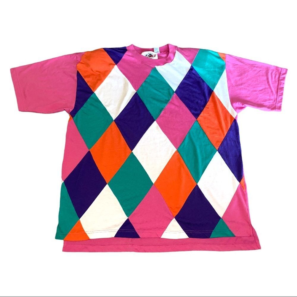 Vintage Argyle Women’s T-shirt sz L